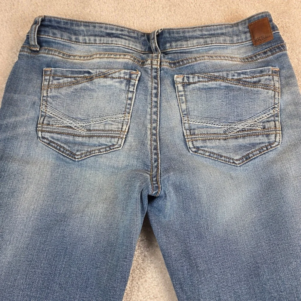 BKE Stella Bootcut Jeans Womens 30R (34x30) Medium Wash‎ Whiskered Denim